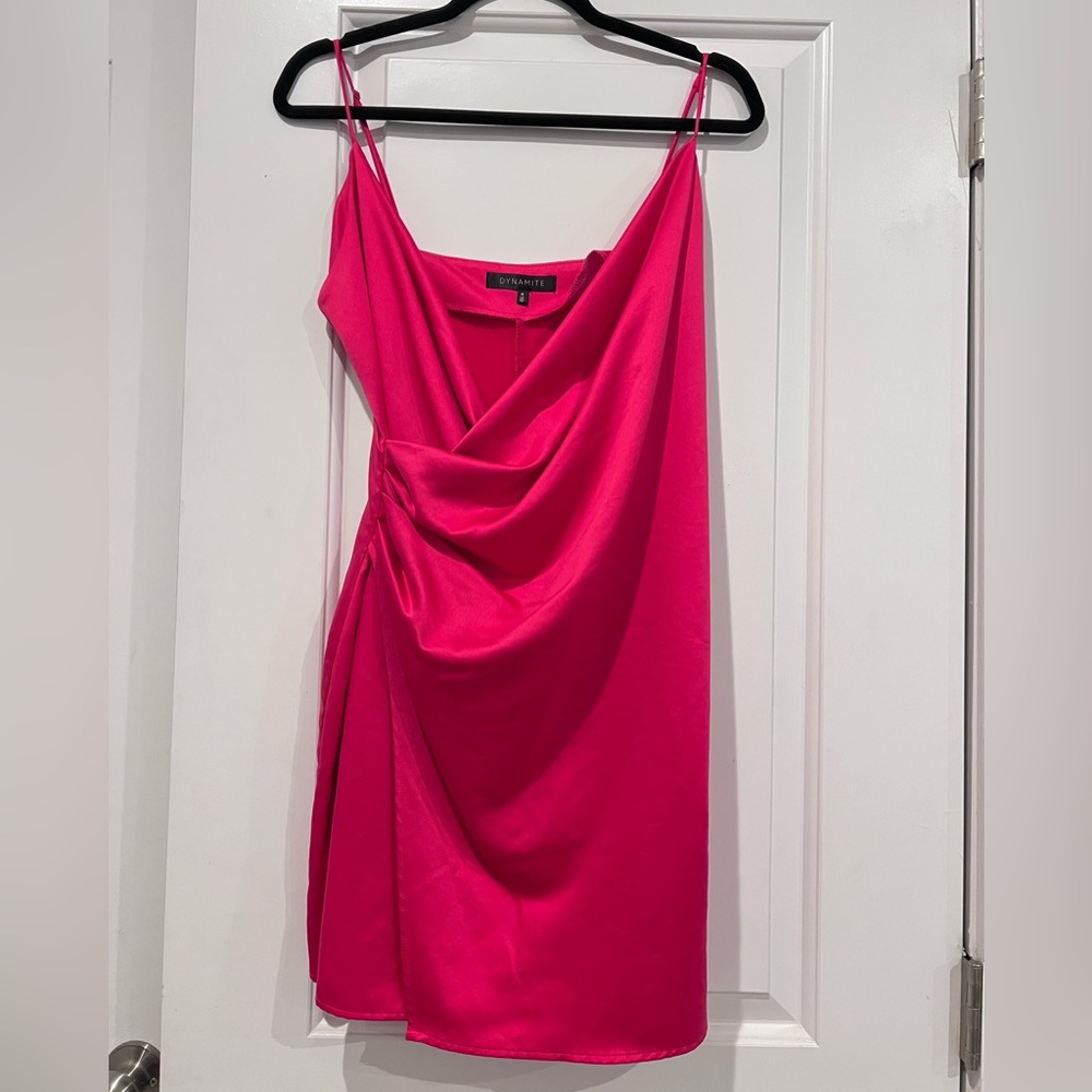 Dynamite Silk Wrap Dress Mini